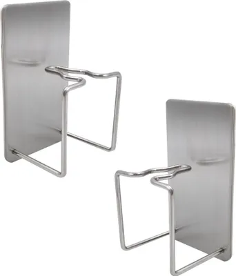 Produktbild von 2er Set Zahnbürstenhalter wand [ohne Bohren] - Elektrozahnbürstenhalter selbstklebend für Badezimmer | 2 Stück Zahnbürstenhalterung aus Edelstahl | Wandmontage | Zahnputzbecher Halterung [silber]