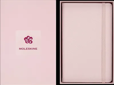 Produktbild von Moleskine Sakura Precious & Ethical Notizbuch limitierte Ausgabe L/A5, liniert, fester Einband, wiederverwendbare Geschenkbox