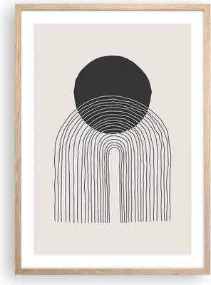 Produktbild von Gerahmtes Poster - Rahmen in heller Eiche - Boho Abstraktion Geometrie - 50x70 cm - Wand Bild - Wanddeko - Wandbilder - Kunstposter - Wandposter - Bilderrahmen - Bilder - Kunstdruck - P2NPA50x70-4747