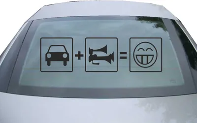 Produktbild von Indigos UG - Aufkleber Heckscheibe & Motorklappe DE2541 - schwarz - 600x171 mm - Trainhorn - Auto Scheiben Fenster Heckklappe Tuning Racing JDM - Die cut