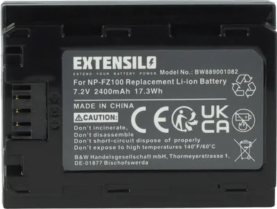 Produktbild von EXTENSILO Akku Ersatz für Sony NP-FZ100 für Kamera (2400 mAh, 7,2 V, Li-Ion)