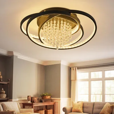 Obrázok produktu pre ZMH LED Stropné osvetlenie 40W stropné svietidlo lampa do obývačky okrúhla spálne teplá biela krištáľová do chodby stropné osvetlenie pre obývačku
