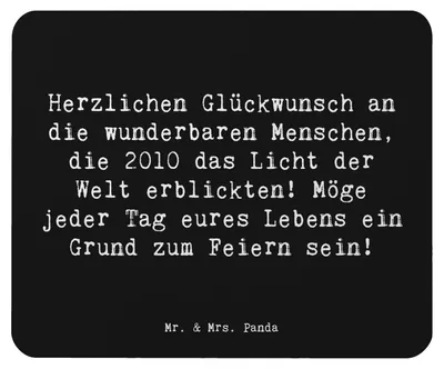 Produktbild von Mr. & Mrs. Panda Mousepad Spruch 2010 Geburtstag - Schwarz - Geschenk, Mauspad, Alter, Happy Birthday, Geburtstagsgeschenk, Geburtsjahr, mousematte, Erinnerungen