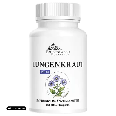 Produktbild von Bauernladen Nockberge | Lungenkraut Kapseln 1.200 mg | 60 Kapseln, KI-generiertes Bild