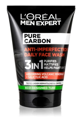 Productafbeelding van L'OREAL MEN EXPERT PURE CARBON ANTI-PUISTJES WASEL 3-IN-1 (100 ml tube)