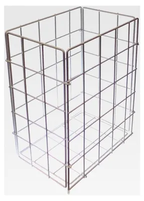 Produktbild von Sammelkorb für Papierhandtücher aus Drahtgeflecht, Metall, weiß, groß 41 x 25,5 x 63 cm