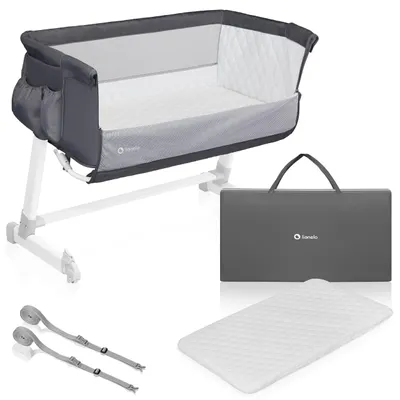 Obrázok produktu pre Lionelo Theo 2v1 Cestovná postieľka Detská postieľka od narodenia do 9 kg Tmavo šedá