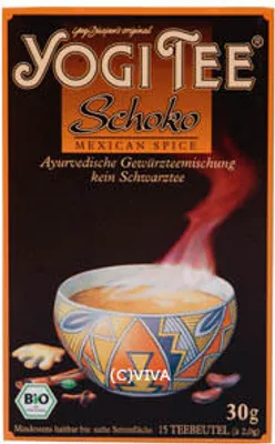 Produktbild von Yogi Tea Schoko | 17 Teebeutel | mit Kakaoschalen, Süßholz, Zimt & Chai-Gewürzen || vegan