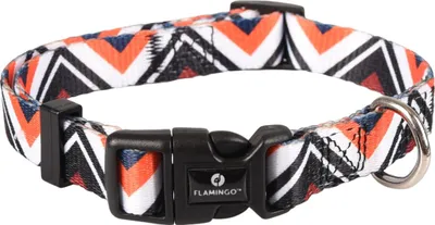 Obrázek produktu pro Plameňácký obojek Stian bílý/černý/oranžový, velikost: 30-45 cm / 15 mm