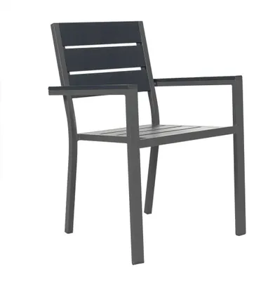 Produktbild von HOME DELUXE - stapelbarer Gartenstuhl MADERA - BxTxH: 56,6 x 57,5 x 85 cm - Stückzahl: 8 - Gestell: anthrazit, Sitzfläche: hellgrau I Campingstuhl Balkonstuhl Terrassenstuhl