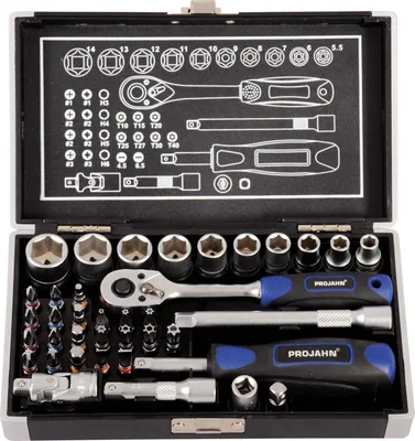 Produktbild von Projahn 394072 Mini Steckschlüssel und Bit-Box 1/4" kompaktes Set Steckschlüssel