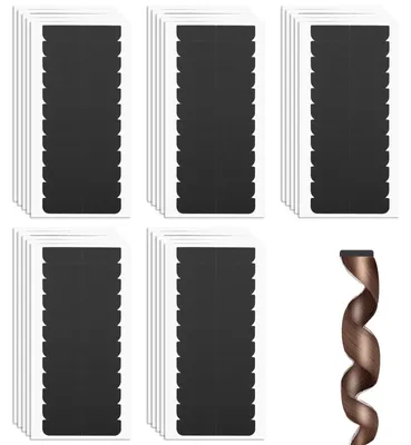 Image de Extensions de cheveux adhésives - 300 pièces, résistantes à l'eau, naturelles et invisibles