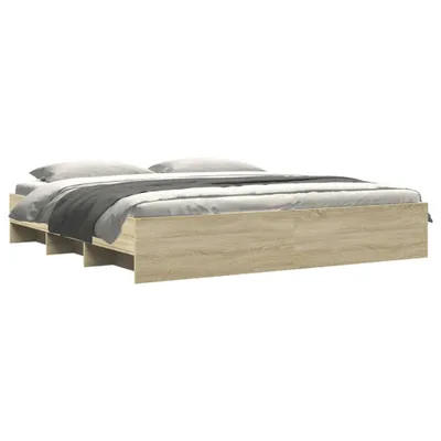 Produktbild von "2026 Promotion" Bettgestell moderne - ohne Matratze - Sonoma-Eiche 180x200 cm - Holzwerkstoff - Polsterbett CC15872