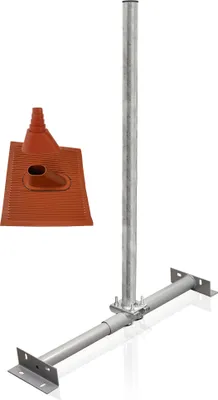 Produktbild von PremiumX Dachsparrenhalter Set Sparrenhalter SAT ALU-Ziegel Manschette rot