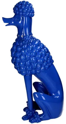 Image de Statue de caniche décorative - Bleu - 56 cm