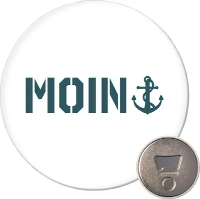Produktbild von Huuraa Magnet Moin Anker 59mm Kühlschrankmagnet rund Flaschenöffner Geschenkidee
