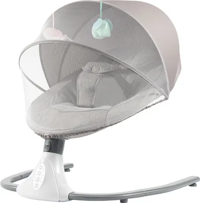 Produktbild von Elektrische Babyschaukel, 4 Schaukelgeschwindigkeiten, Tragfähigkeit von 18 kg, GRAU