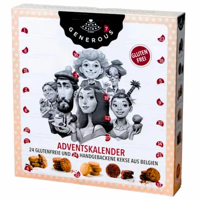 Produktbild von Glutenfreier Adventskalender 2026 mit Bio Cookies, 24 Portionen, 265 g