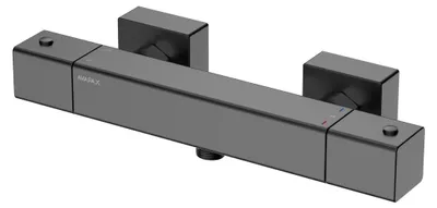 Produktbild von AVAPAX | Duschthermostat aus Messing - Eckiges Design - Gunmetal matt - Wandmontage mit Temperatursperre