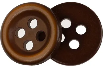 Zdjęcie produktu dla Guzik - zestaw 6 szt. - średnica 10 mm - brązowy