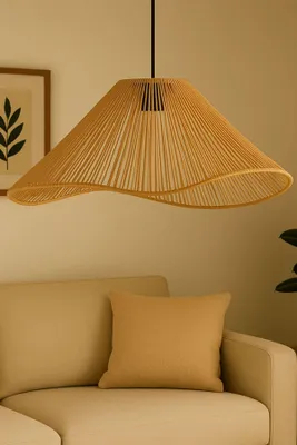 Immagine prodotto di Opviq, moderna lampada a sospensione in metallo, arancione, Ø 45 x h 19 cm | Regolabile in altezza da 19 a 55 cm | Attacco E27, max. 40 W | IP20, design scandinavo, ideale per ogni ambiente.