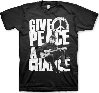 Produktbild von John Lennon Give Peace A Chance Black XL T-Shirt