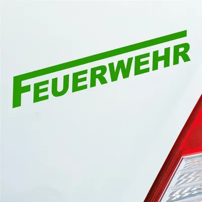 Produktbild von Auto Aufkleber Feuerwehr langes F Leben Retten Löschen Bergen 19x3 cm Hellgrün Sticker Heckscheibenaufkleber
