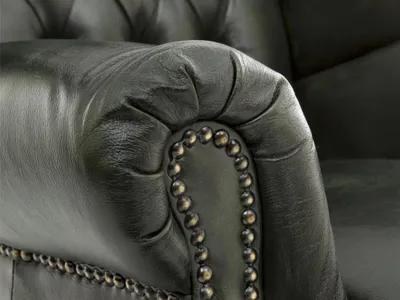Produktbild von Ohrensessel Chesterfield Kingsfield Echtleder grün