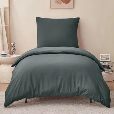 Produktbild von Famanu Bettwäsche 155 x 220 cm, 2-teilig anthrazit - Bettbezugset mit Kissenbezug