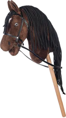 Produktbild von HKM Hobby Horse braun 137502400 - Steckenpferd für Kinder ab 3 Jahren mit weichem Fell und abnehmbarer Trense