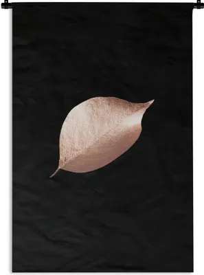 Produktbild von MuchoWow® Wandteppich Wandbehang Blatt - Rosa - Schwarz 120x180 cm Tapisserie Dekoration Wandtuch - Schlafzimmer - Dekorationen für das Haus