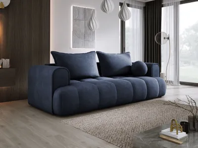 Produktbild von DomoHome Sofa COCO Schlafsofa Mit Bettfunktion, CLOUD Stoffbezug, 2-Sitzer, Freistehend, Größe: 250x105x90cm Farbe: Dunkelblau