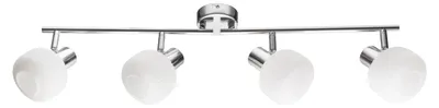Immagine prodotto di Lampada da soffitto con paralumi bianchi scanalati Andrus, bianco-argento, 4xE14x40W, metallo, dimensioni: 19x76x8 cm, IP20, Candellux