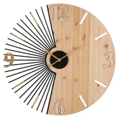 Image de Mauro Ferretti, horloge murale Wordy, diamètre 60 cm, épaisseur 3,5 cm, couleur noire naturelle