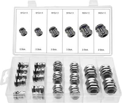 Produktbild von 20 x Kabelverschraubung mit Gegenmutter aus Messing METRISCH M12 M16 M20 x 1.5