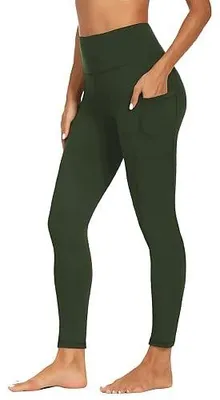 Zdjęcie produktu dla Legginsy sportowe damskie wysoki stan nieprzezroczyste kieszenie
