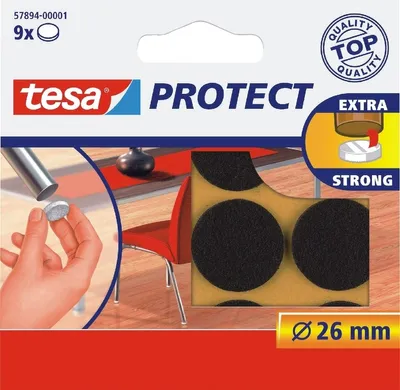 Image de Patins en feutre Protect diamètre 26mm rond brun Paquet de 20 pièces