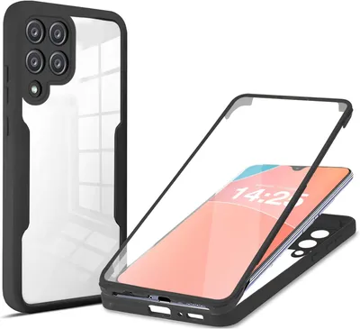 Produktbild von 360 Grad Rundum Schutz Handyhülle für Samsung Galaxy A12 Full Cover Vollschutz Case Farbe: Schwarz