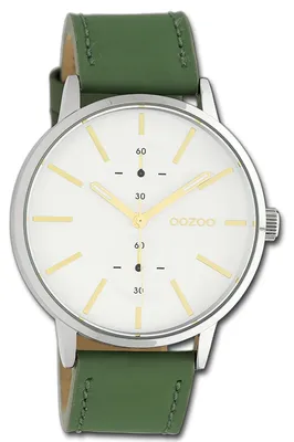 Produktbild von Oozoo Damenuhr Timepieces grün Lederarmband Quarz Analoguhr D3UOC10586