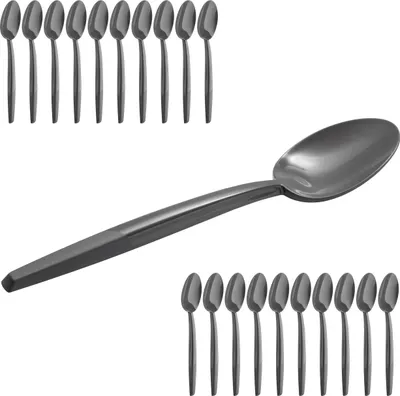 Produktbild von Mehrweg Esslöffel 20er Set – wiederverwendbares Kunststoffbesteck, stabil, spülmaschinenfest und 100 % recycelbar, ideal als Partygeschirr