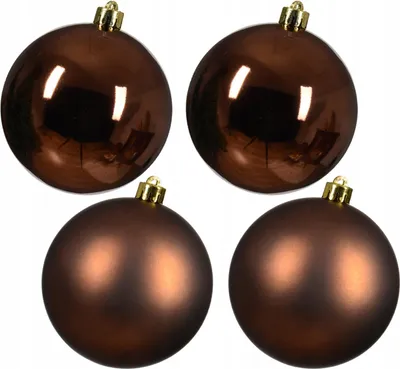 Immagine prodotto di Baubles natalizi in plastica 10cm 4 pezzi - marrone espresso