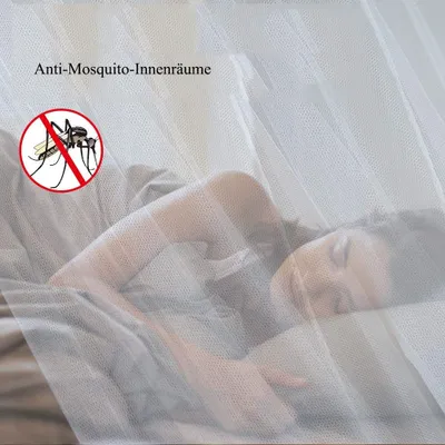 Produktbild von Moskitonetz, feinmaschig, großes quadratisches Moskitonetz für Doppelbett und Einzelbett, Fliegennetz, 190 x 210 x 240 cm, Weiß