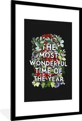 Produktbild von MuchoWow® Gerahmtes Poster Weihnachten - Zitat - Aquarell 60x90 cm - Poster mit Schwarzem Bilderrahmen Wandposter Rahmen Foto Bilder - Dekoration - Wandposter Wohnzimmer - Hochwertig