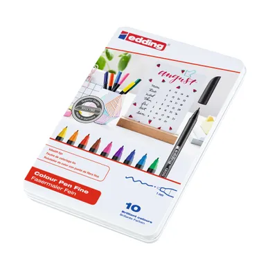 Obrázek produktu pro Edding 1200 colourpen, Pokuta, Černá, Modrá, Hnědá, Zelená, Oranžová, Růžová, Purpurová, Červená, Žlutá, Kuličkový hrot, 1 mm, Vícebarevný, Kulatý