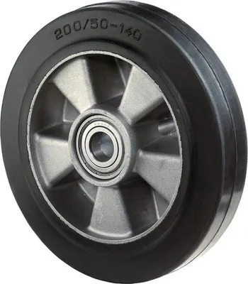 Produktbild von BS Rollen Rad zu N100 Durchmesser 125mm Tragfähigkeit 220kg Elastic-Vollgummireifen Radbreite 50mm - B80.125