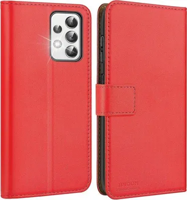 Image de Étui à rabat rouge en cuir pour Galaxy A52 5G