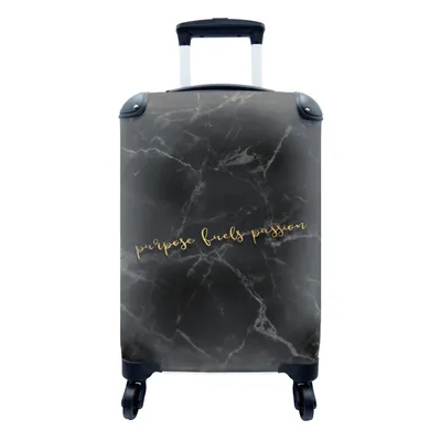 Produktbild von MuchoWow® Koffer Handgepäck Trolley Rollkoffer Kleine Reisekoffer mit 4 Rollen - Zitate - Motivation - Gold - Marmor - Cabin Size < 55x40x23 cm & 55x40x20 cm - Fotokoffer - Kabinenkoffer - Boardgepäck - Reise-Box - Reisekoffer - Reisegepäck - Koffer mit Bild - Trolley für Kinder