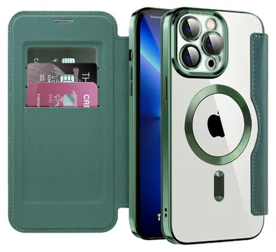 Produktbild von Techsuit - SmartMag Book Hülle für iPhone 13 Pro - grün