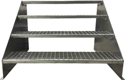 Produktbild von 4 Stufen Standtreppe Modell 1 Treppe Stahltreppe freistehend Breite 60 cm Höhe 84 cm verzinkt ohne Geländer