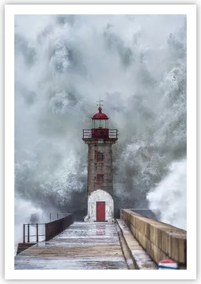 Produktbild von Poster - Poster ohne Rahmen - Laterne Meer Sturm - 70x100 cm - Wand Bild - Wanddeko - Wandbilder - Kunstposter - Wandposter - Bilder - Kunstdruck - Wanddekoration - Wandbild - P2XPA70x100-5003